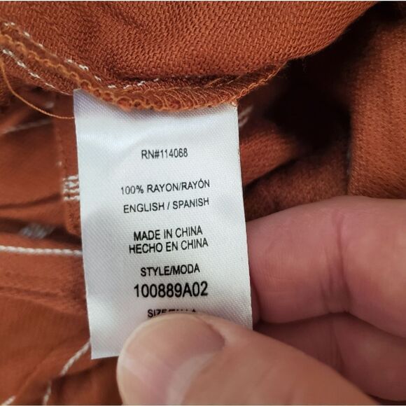 Ten Sixty Sherman | Paperbag Tie Waist Pants in Rust - Picture 14 of 15